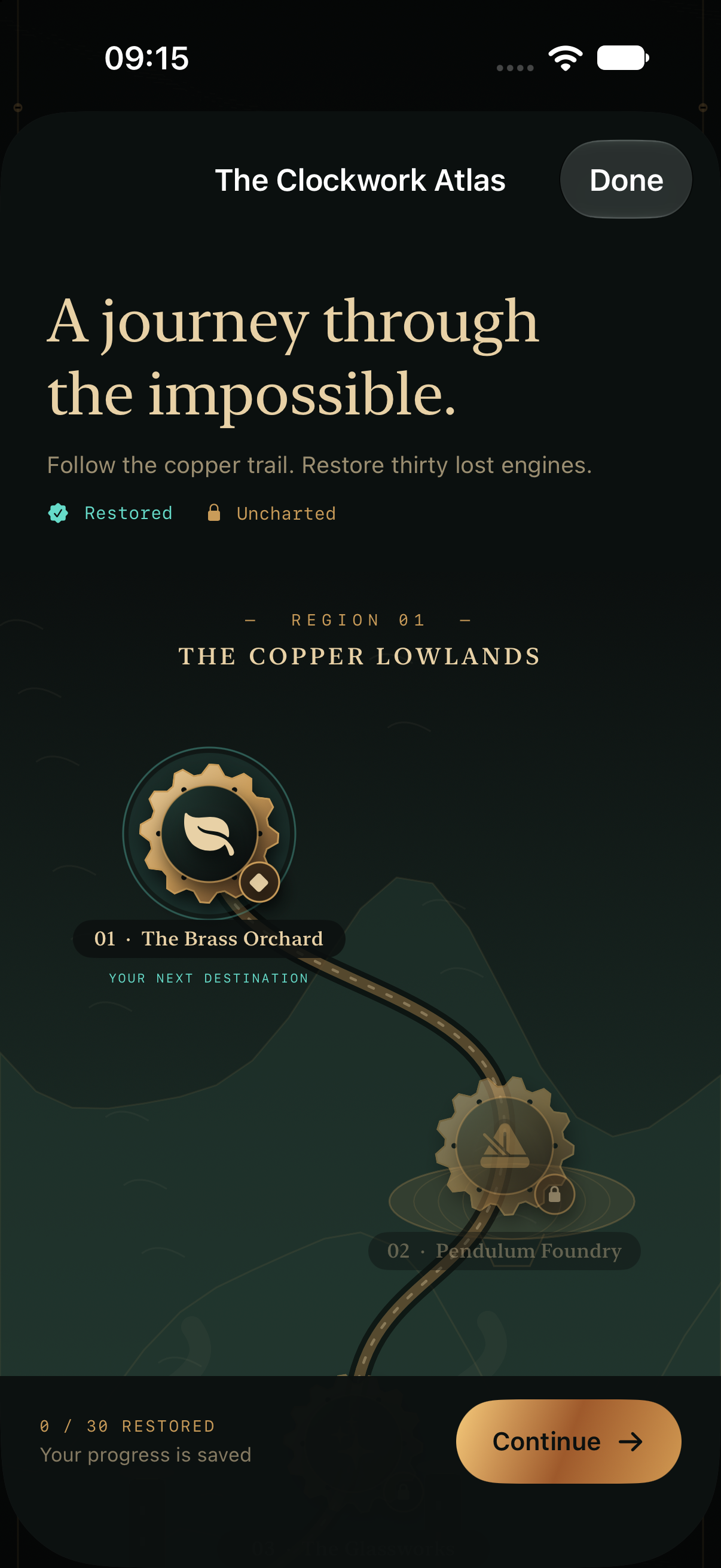 The Journey atlas: a winding copper trail through steampunk landscapes